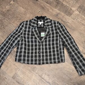 Nine West Black and White Cropped Blazer NWT